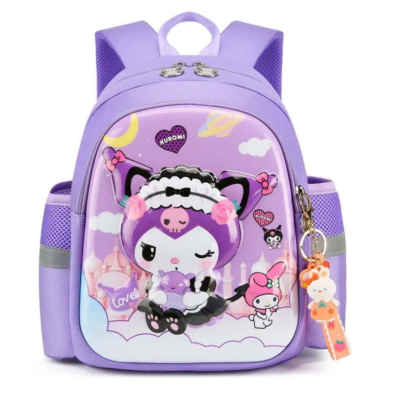 Sanrio bonito dos desenhos animados Schoolbag, almofada de ombro leve, grande capacidade, mochila infantil casual, novo clipe M Student Schoolbag