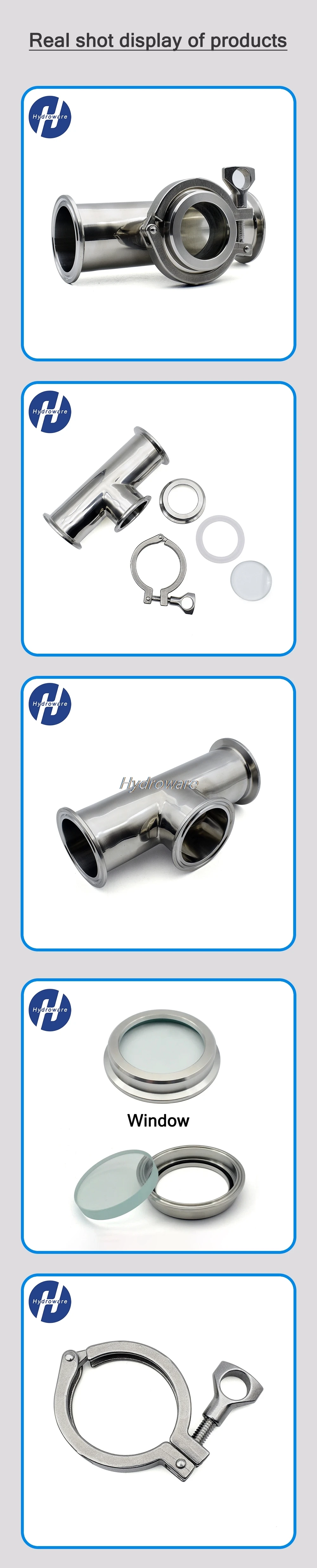 Sanitär-Edelstahl 304 Durchflussanzeiger 1,5"-4" Tri-Clamp T-Stück, Außendurchmesser 38-119mm Rohröffnung für Heimbrauen – Detail 3