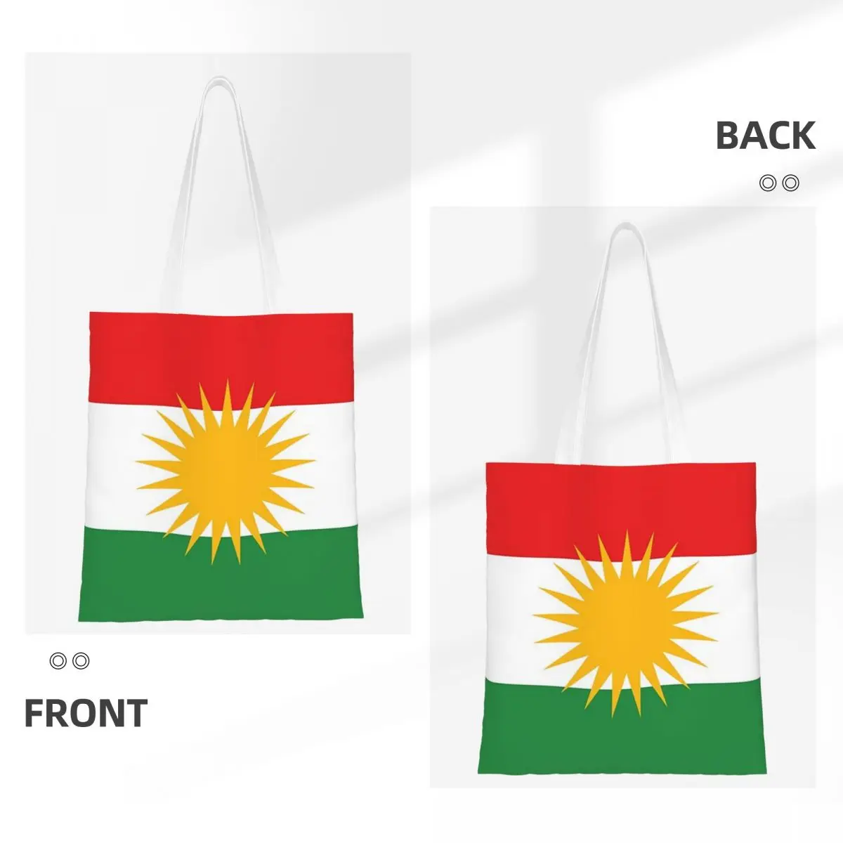 Koerdistan Koerdische Vlag Boodschappentassen Meisjes Canvas De Tote Bag Opvouwbare Dames Schouder Tote Reishandtas