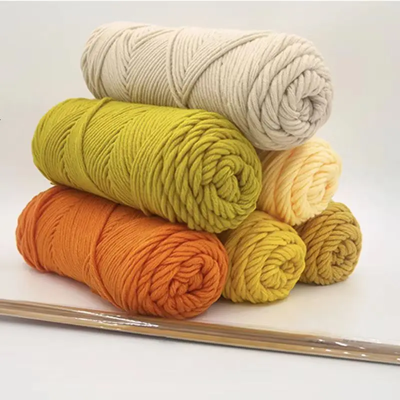 100g/Ball 8 Ply DIY Milk Cotton Yarn 3MM Hand-Knitting Thread Soft Warm Cotton Threads Baby Wool for Hand Knitting Crochet Yarn