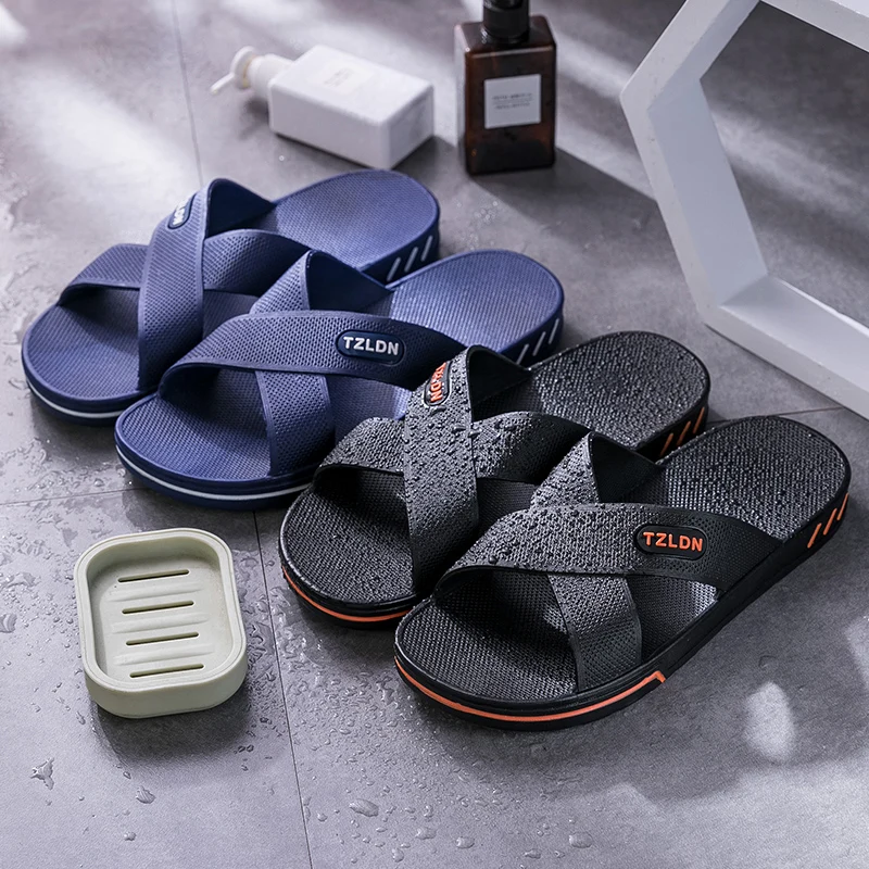 Anti-Slip Men's House Slippers Extra Large Size Summer Bathroom Slippers Outdoor Sandals Fashion Slippers