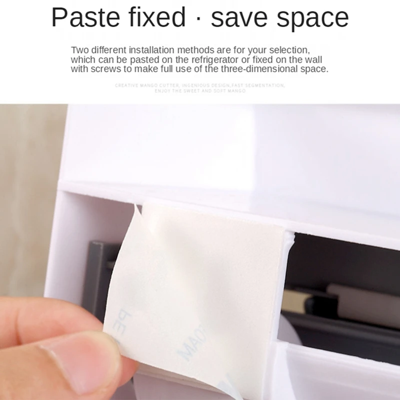 MAKE-Пластиковая полка для хранения бумаги, настенная полка для рулонов алюминиевой фольги, кухонная полка без перфорации для холодильника