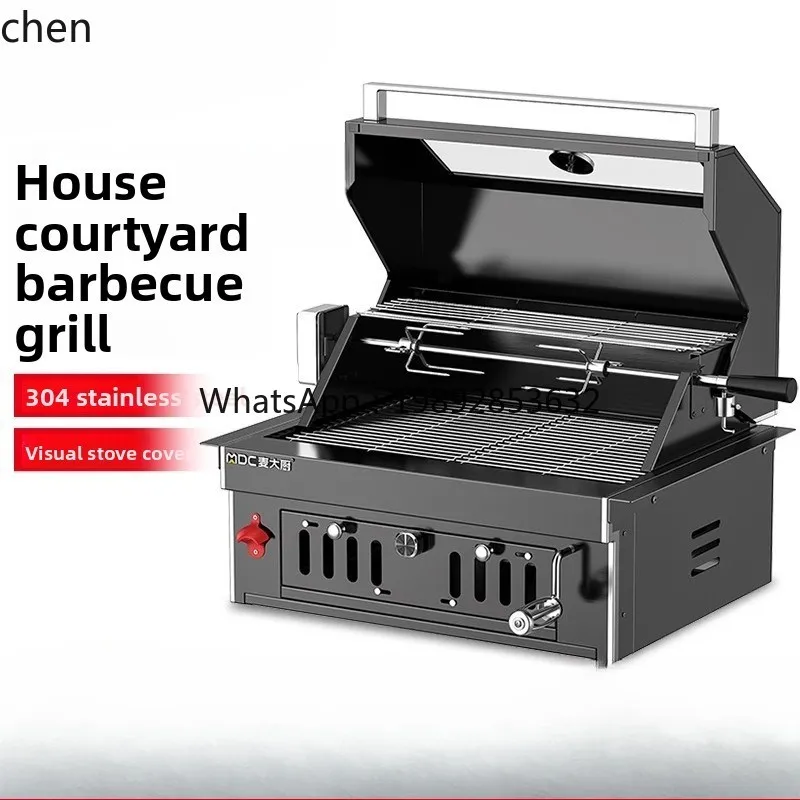 AA  gas charcoal dual purpose embedded barbecue grill villa outdoor kitchen courtyard barbecue table