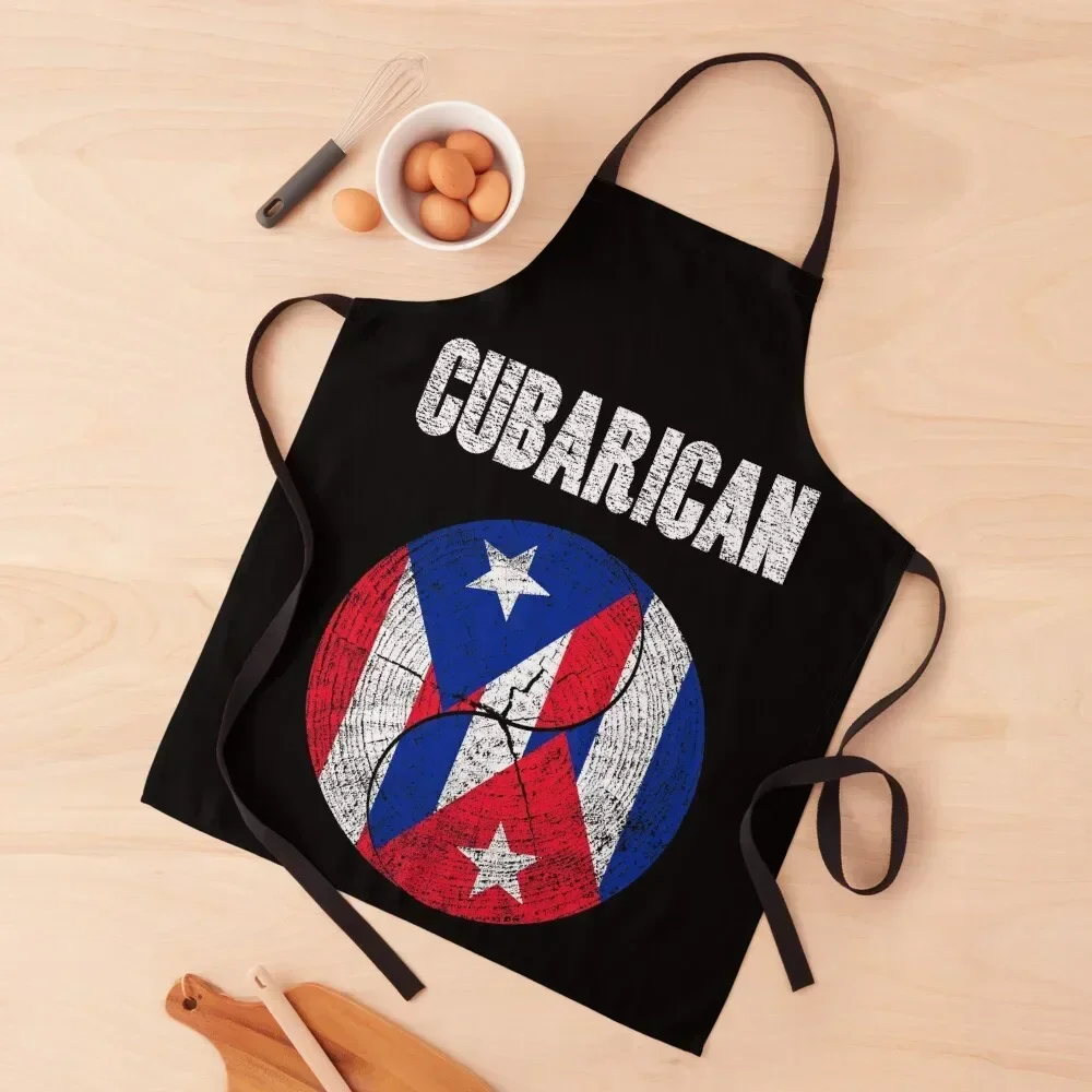 Cuban and Puerto Rican flag Apron Smock for hairdressing Professional Barber Apron