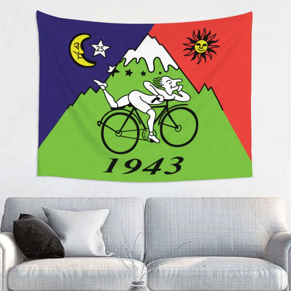 Custom Hippie Bicycles Day 1943 Road Bike Tapestry Wall Hanging Home Decor Albert Hofmann LSD Tapestries Bedroom Decoration