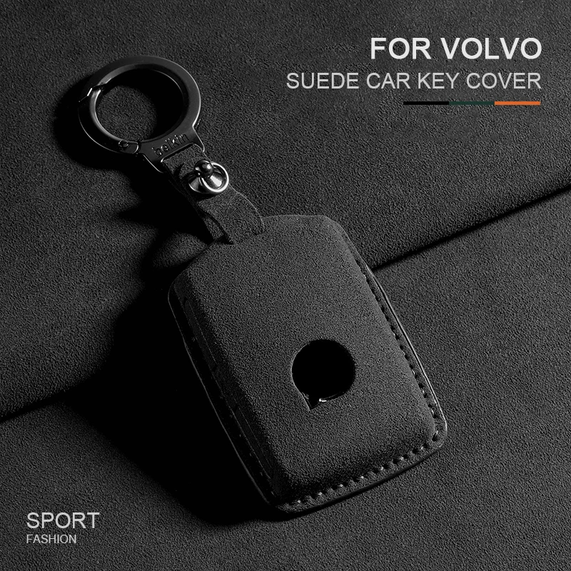 

3 Button Suede Leather Car Key Case Cover For Volvo S60 S90 XC40 XC60 XC90 V60 V90 T6 T8 Auto Key Shell Protection Accessaries