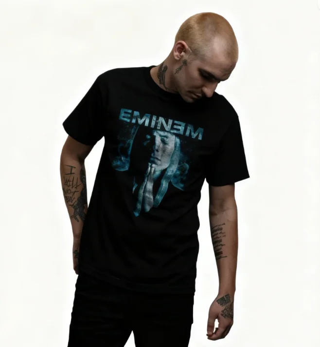 

American Vintage Y2k Rapper Eminem Printed T-shirt Men's T-shirt Cotton Harajuku O Collar Short Sleeve Unisex