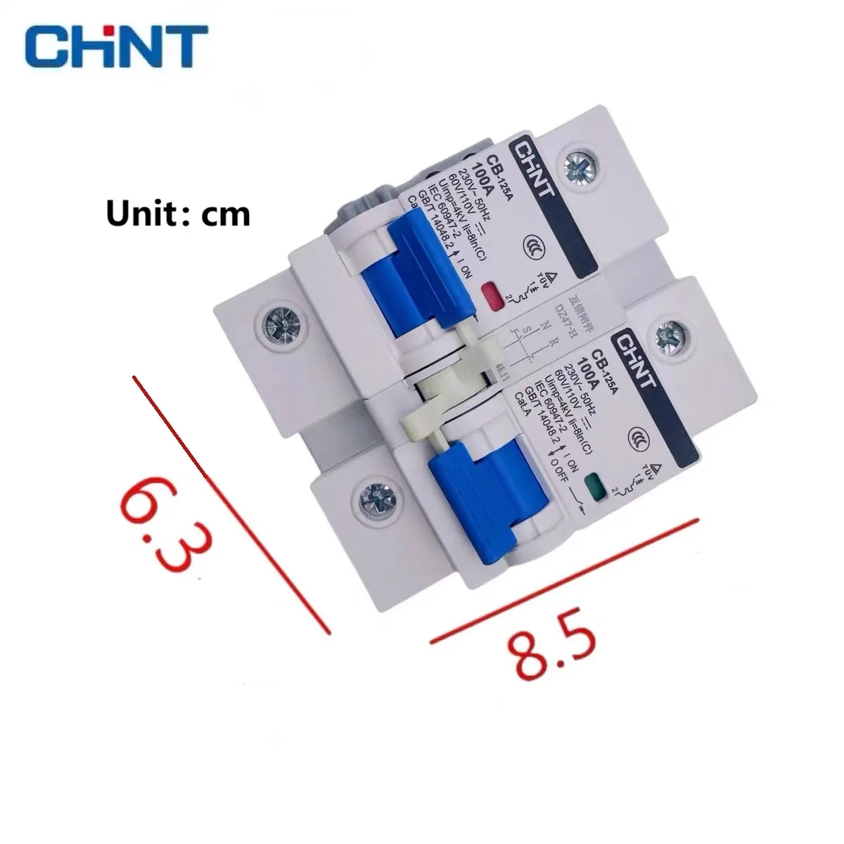 CHINT Interlocking Dual Electric Switching Protection Electric Vehicle Circuit Breaker 100A Asynchronous DC 12-110V MCB Switch