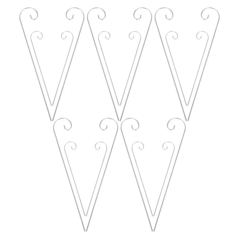 

20 шт. садовых металлических маркеров-крючков для растений, серебристые, с изогнутым концом, для уличных табличек, мини-крючки-пастухи