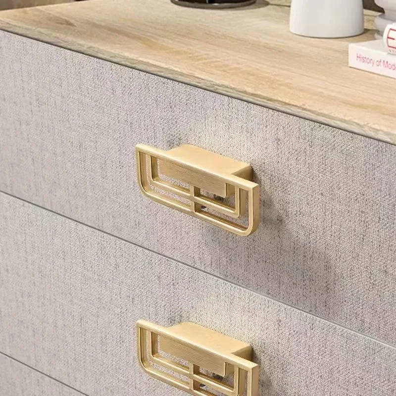 Chinese Hollow Antique Copper Cabinet Pull Handle Vintage American Style Door Knob Home Furniture Hardware Fitting