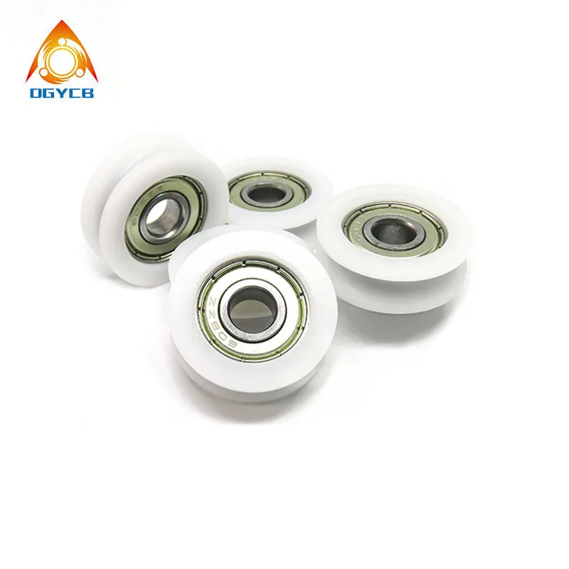 2pcs Delrin POM 8x40x10 mm U Type Groove Bearing Wheel BSU60840-10 8 mm Bore 40 mm Diameter Nylon Track Guide Roller Pulley