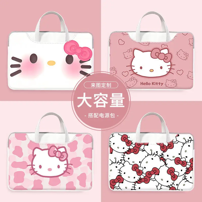 Sanrio Hello Kitty Laptop Bag 11in 13in 14in 15in 16in Cartoon Notebook Pouch Briefcase Office Travel Business Computer Handbag