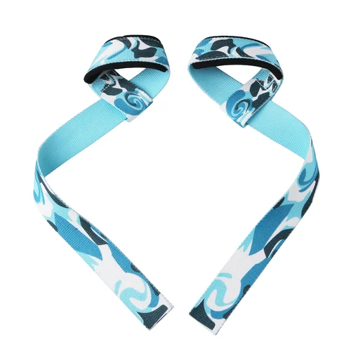 Imagen 2 del producto Correas de elevación de muñeca de camuflaje de Anime, correas de levantamiento de banda con muñeca acolchada de neopreno acolchada