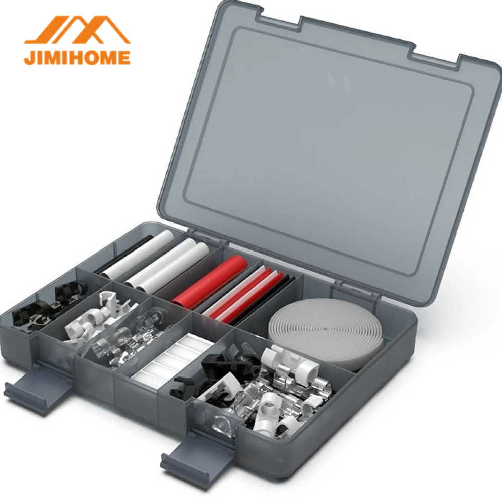 JIMIHOME HT102 Cable Management Organizer Kit Cable Ties Adhesive Clips Holder Keep Storage Fixed, Organize A Variety