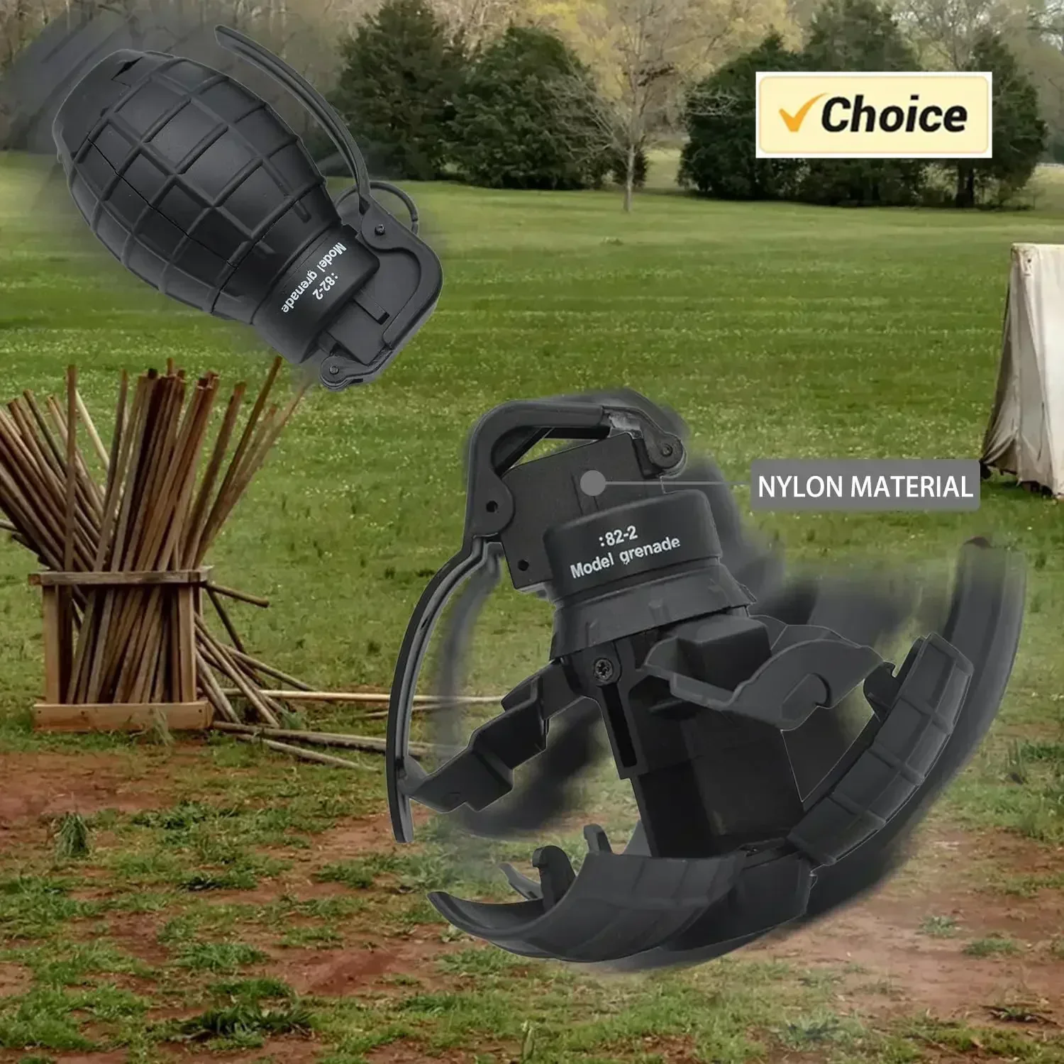 A82-2 CS Grenade Tactical Airsoft Grenade Pull Ring Toys Blaster Toy Battle Games 2Pcs Fall Resistant Refillable Role Play Prop