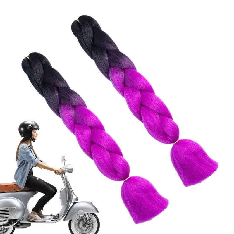 Motorbike Hats Braids Decoration Pigtails Hair Long Helmets Braids Hair Decoration With Suction Cup For Bicycle Helmets