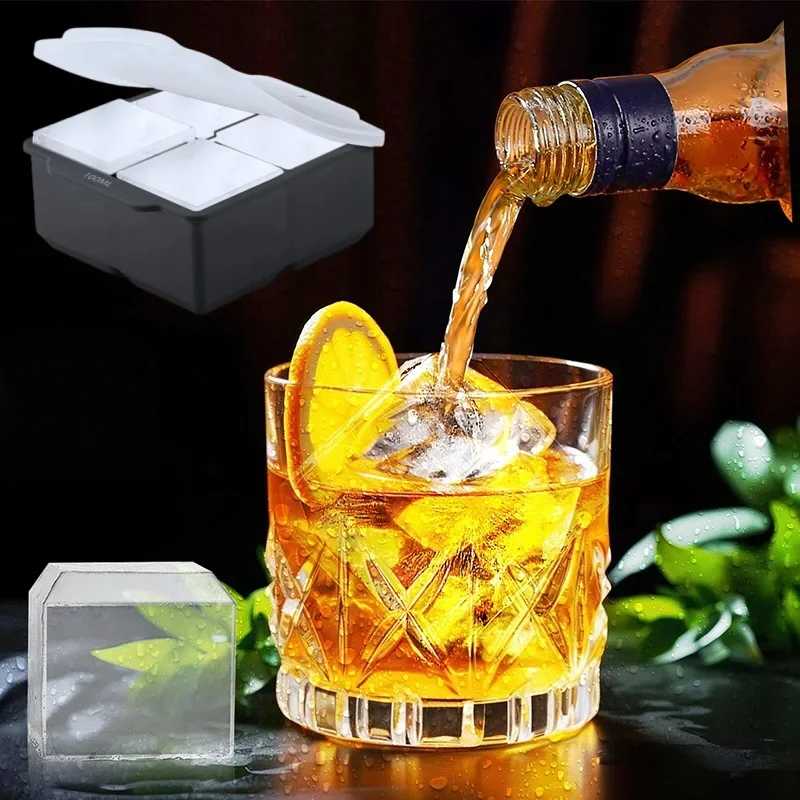 

Силиконовые большие формы для льда Большие лотки для кубиков льда со съемным легкосъемным и штабелируемым гибким лотком для кубиков льда