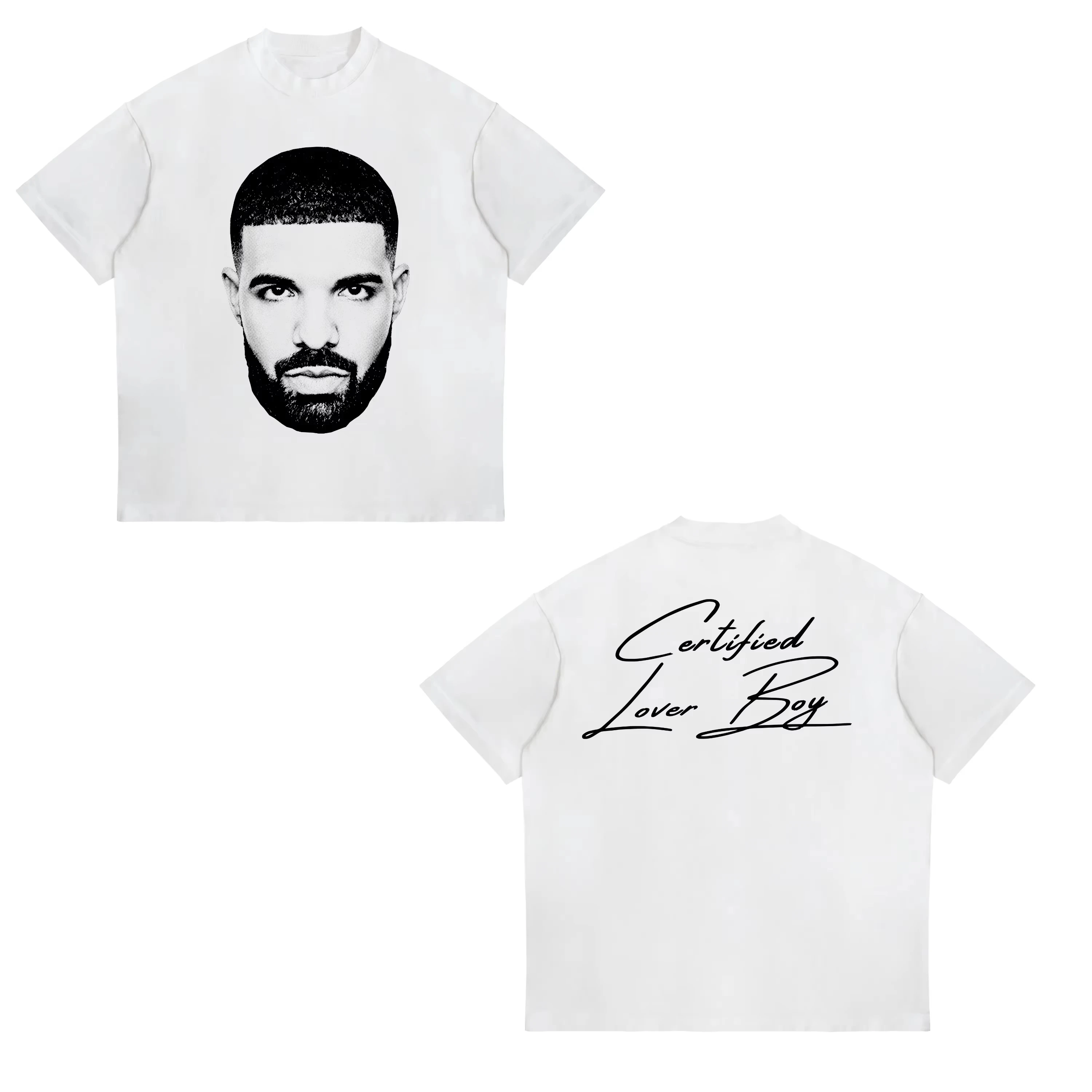Vintage Rapper Drizzy Drake Print T-shirt Unisex Casual Cotton Oversized Short Sleeve T-shirts Hip Hop Gothic Popular Streetwear