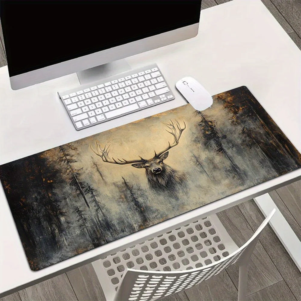 

Deer Head Nature Pattern Mouse Pad Gaming Desk Mat Non Slip Rubber Base Large Mouse Pad for PC Laptop Keyboard Office