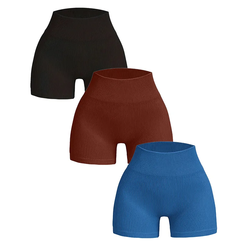 1/3 com nervuras sem costura mulher shorts de cintura alta levantamento de bunda treino collants elástico fino ciclismo shorts moda streetwear