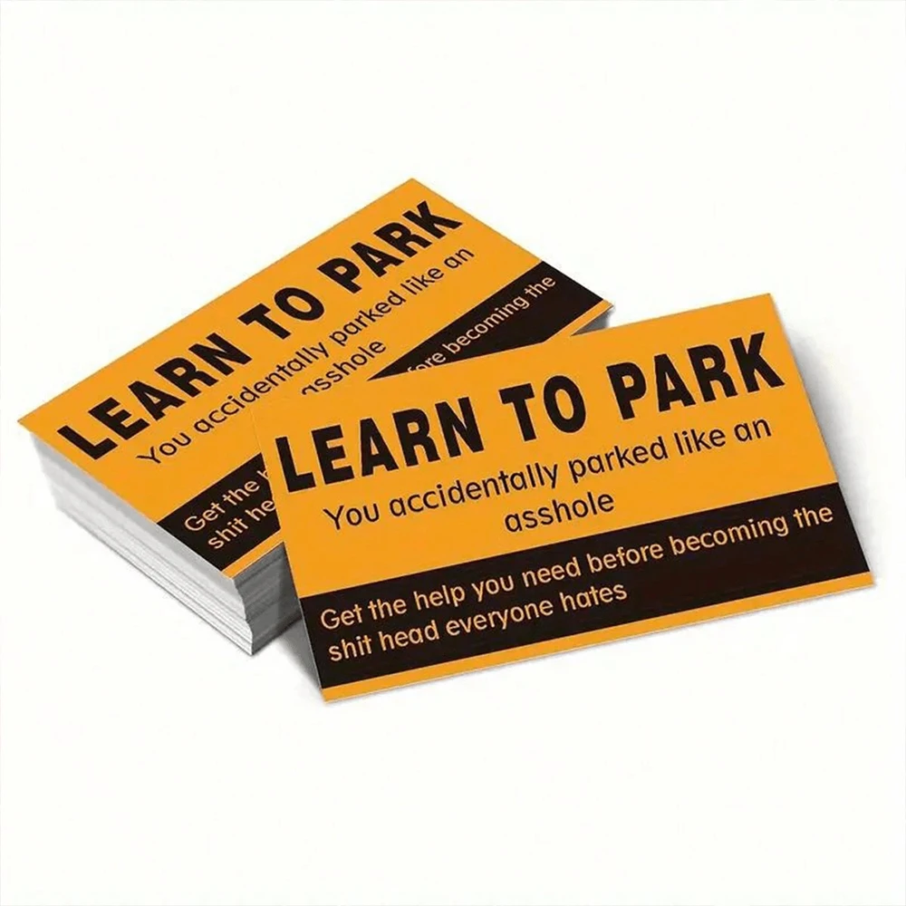 

50Pcs Learn To Park Business Cards Funny Parking Violation Cards Bad Parking Cards