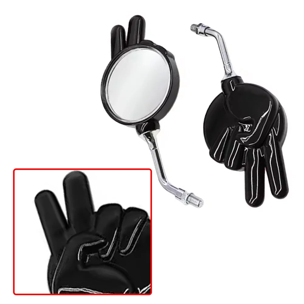 2 Pcs Universal Motorcycle Victory Gesture Side Mirrors For Various Motorcycle Using Standard 10 mm Side Mirror Screws
