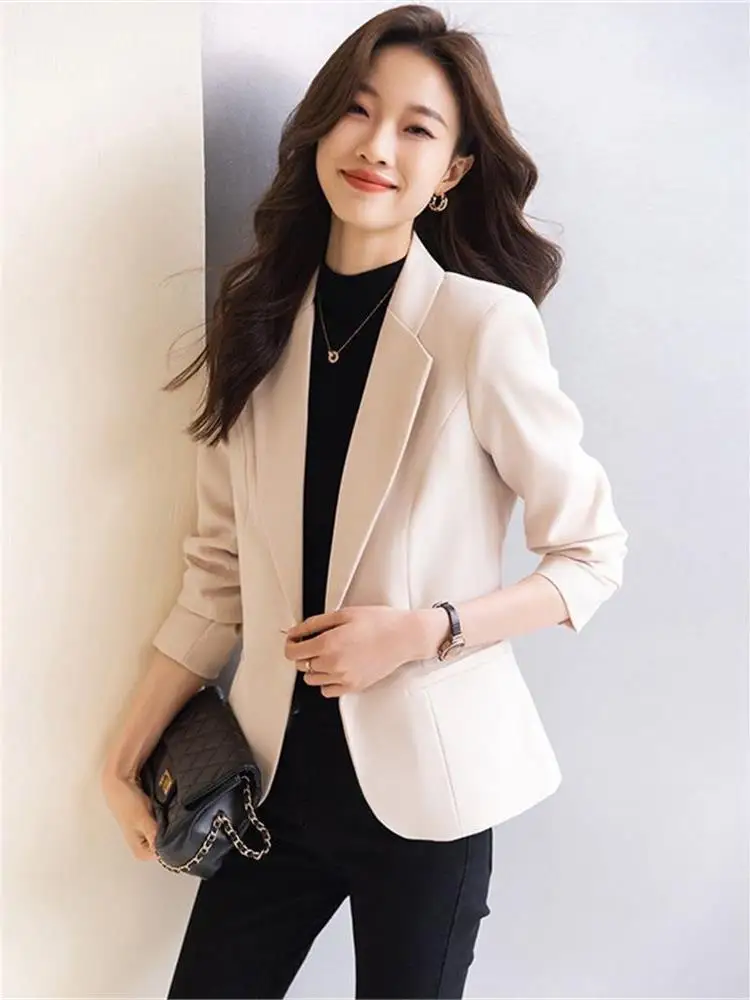 

Cleanfit Women's Suit Jaet Muted White Casual Sle ort Length Long Sve Office Wear Spring Autumn New Arrival