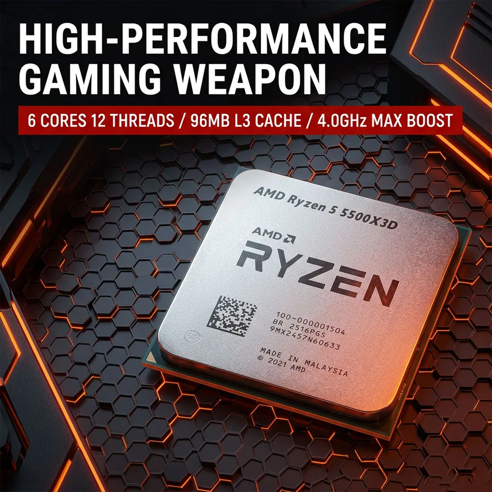 R5 5500X3D New AMD Ryzen 5 5500X3D 3.0 GHz 6-Core 12-Thread CPU