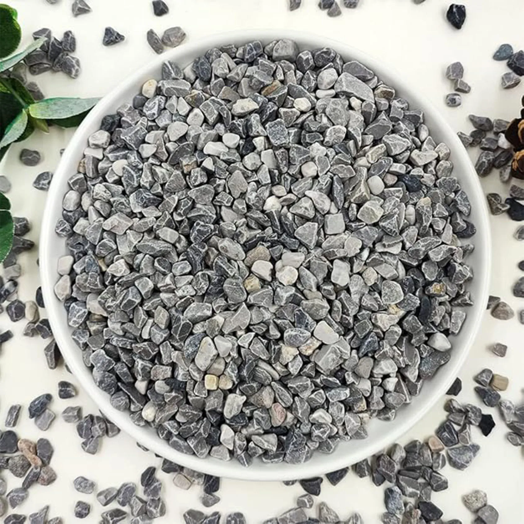 Succulent and Cactus Gravel Pebbles, 1/5 Inch Natural Decorative Polished Stones, Vases, Aquariums, Outdoor Gardening,Grey