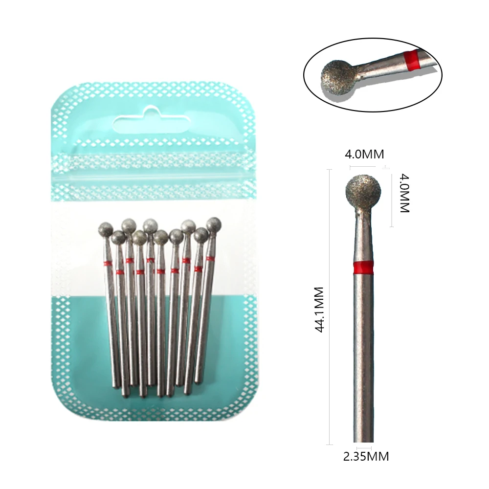 10 stks Diamant Frees Nail Boren Set Voor Manicure Accessoire Pedicure Elektrische Machine Nail Bit Brush Burr Gereedschap