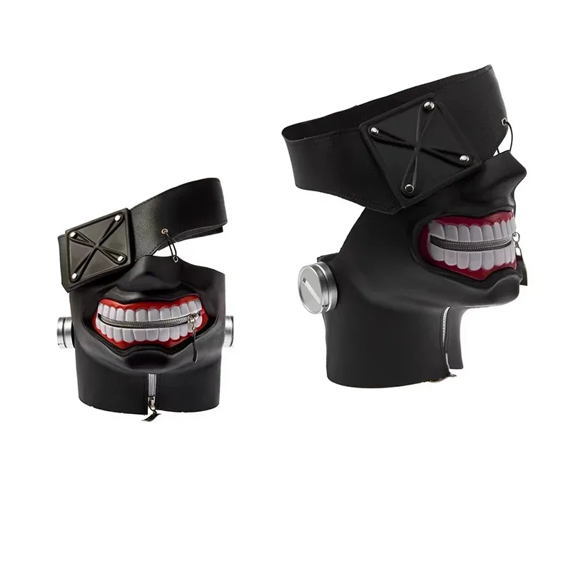 qa156Tokyo Anime Kaneki Ken Halloween Party Masks Cosplay Ghoul Kinkiken Zipper Mouth Mask Scary Masque