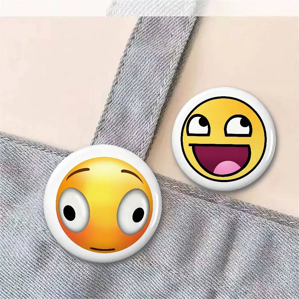 مضحك الرموز التعبيرية لطيف شارات لينة زر دبوس مشرق مطبوعة أيقونة هدية للأصدقاء شارة طوق بروش التلبيب دبوس معدني #2