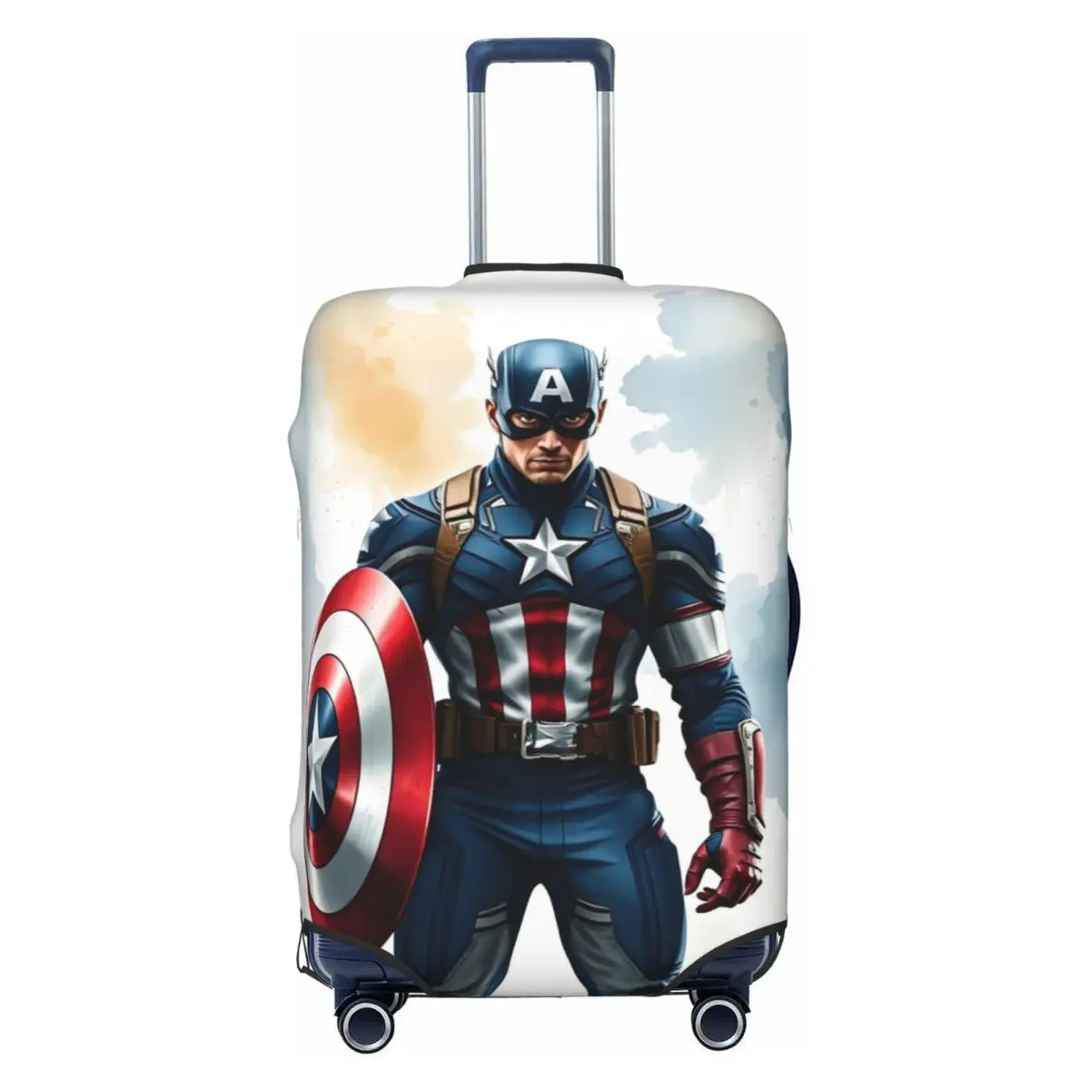 

Custom Captain America Travel Luggage Cover Elastic Anime Cartoon Classical Film Suitcase Cover Protector Fit 18-32 Inch
