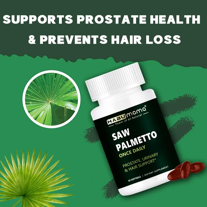 Saw Palmetto Prostate Support Supplement for Men’s Prostate Health, Biotin for Hair Growth & loss, Urinary Tract Health