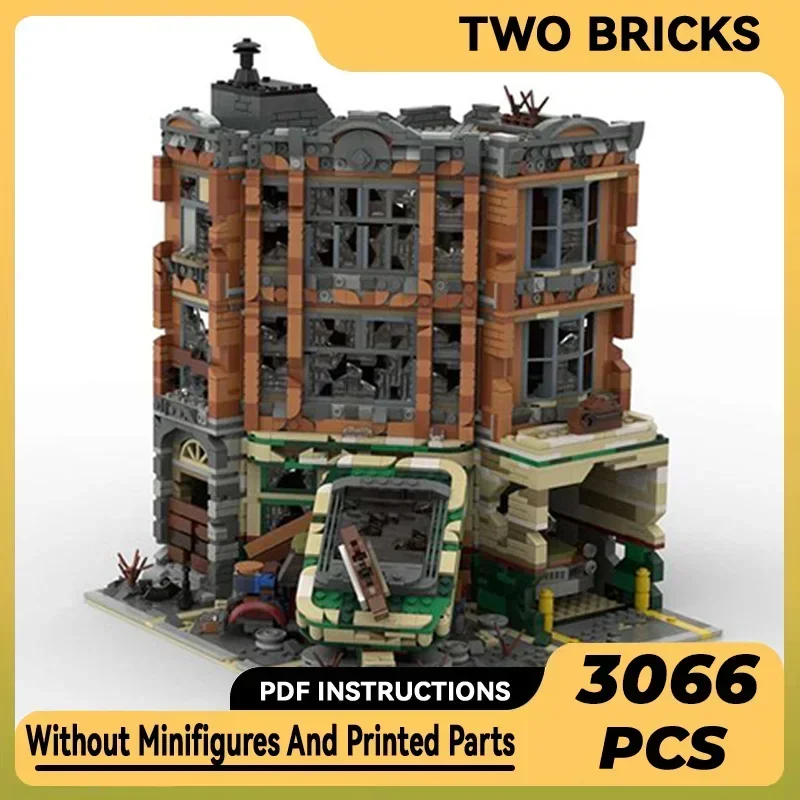 

City Model Moc Building Bricks Corner Garage Apocalypse VersionTechnology Modular Blocks Gifts Christmas Toys DIY Sets Assembly