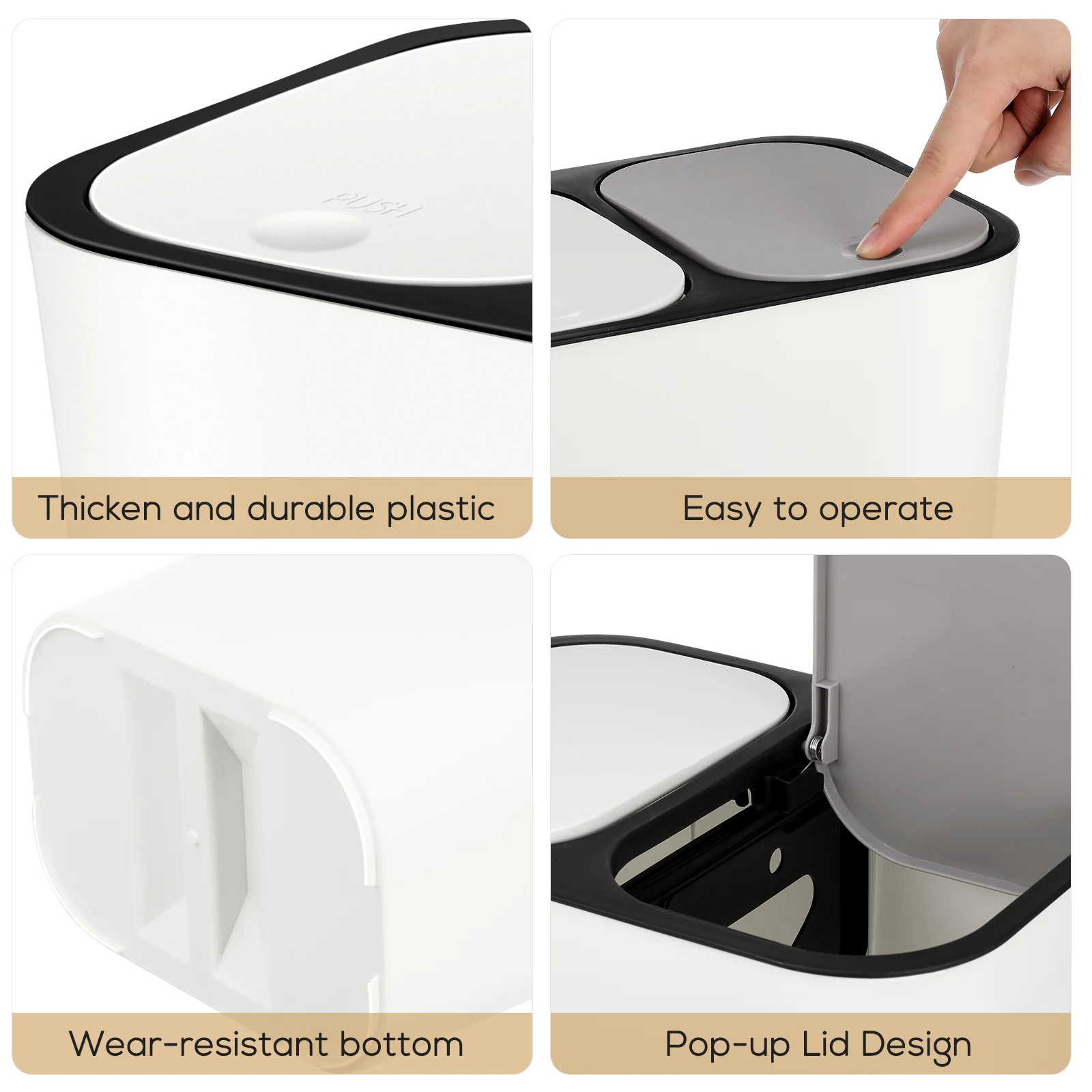 Dry Wet Classified Trash Can Dual Compartment Waste Bin Garbage Can Trash Container trash bin trashcan