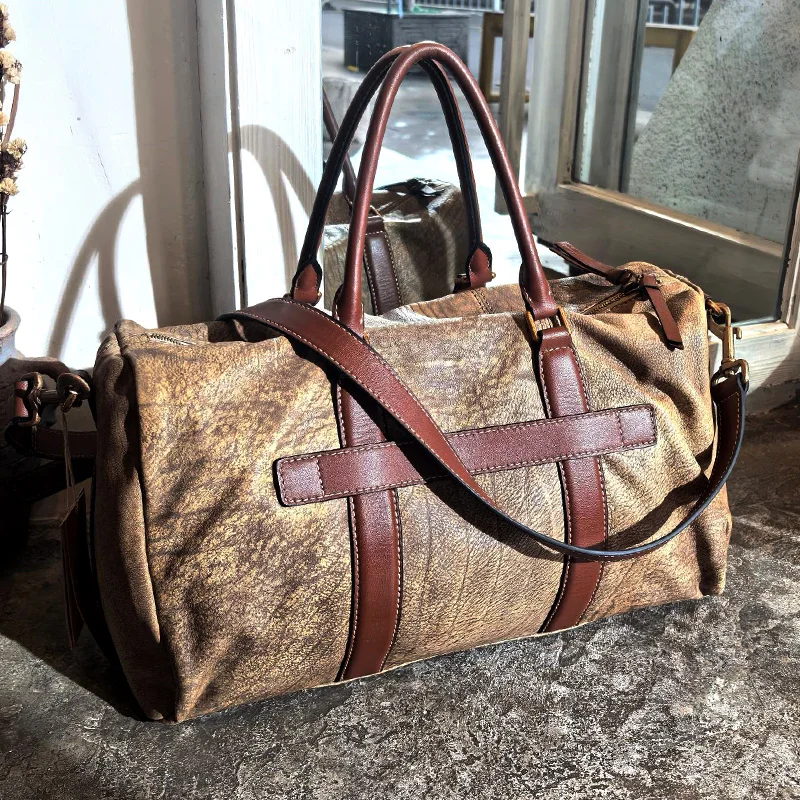 High end customized real cowhide men's large capacity travel bag, casual outdoor soft cowhide shoulder crossbody bag