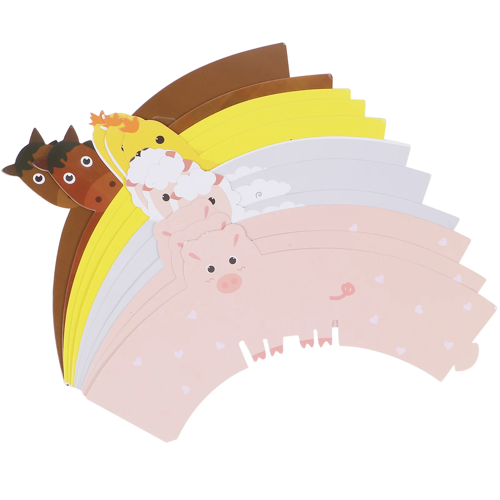 

24Pcs Cake Wrapper Cartoon Animal Paper Decorative Holders for Wedding Birthday Party Cupcake Decoration Cake Wrapper