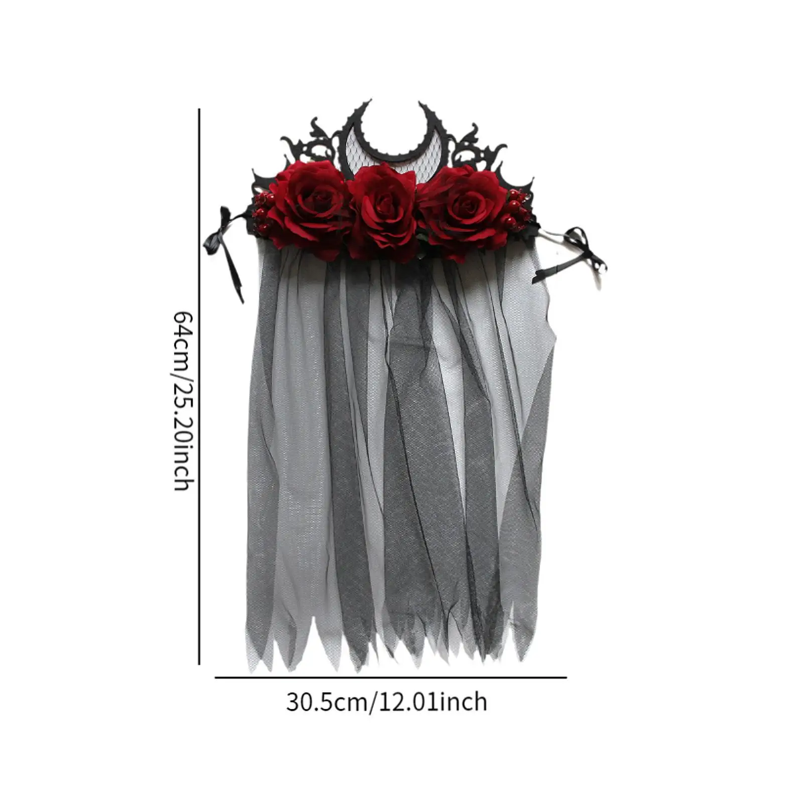 Halloween Mesh Sluier Haarhoepel Haarband voor Cosplay Rollenspel Feestartikelen