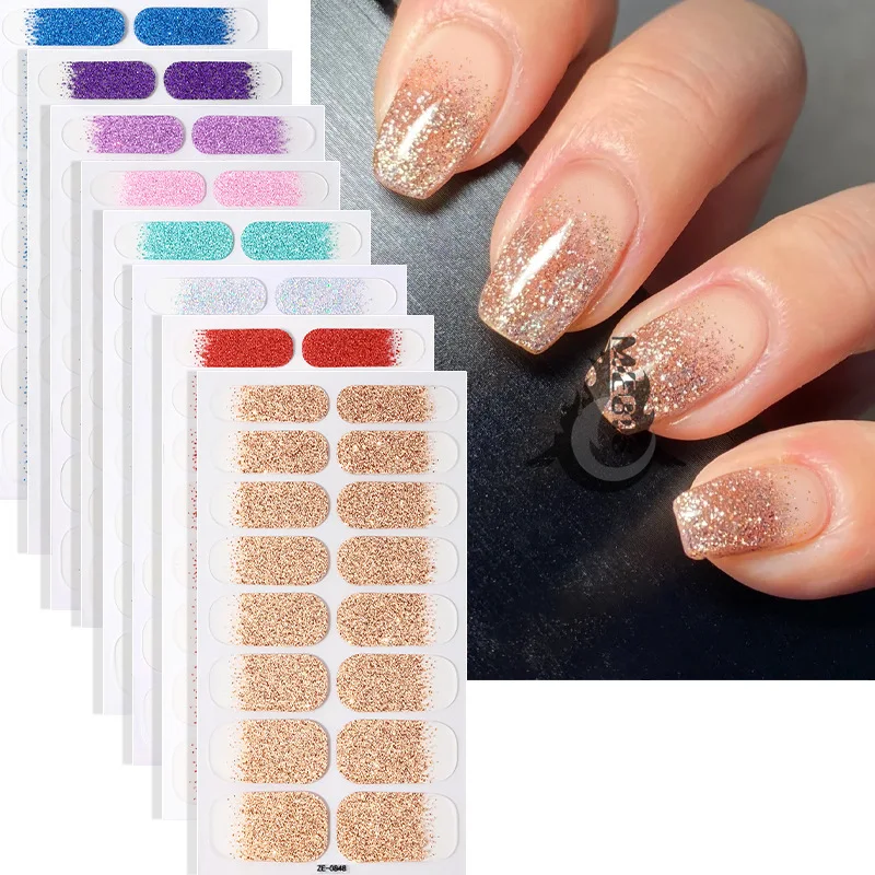 MEBIS 16 Tips Gold Stickers Nail Decor Decoration Nails Stickers Set Sliders for Nails Manicure Design Nail Accessories Manicure