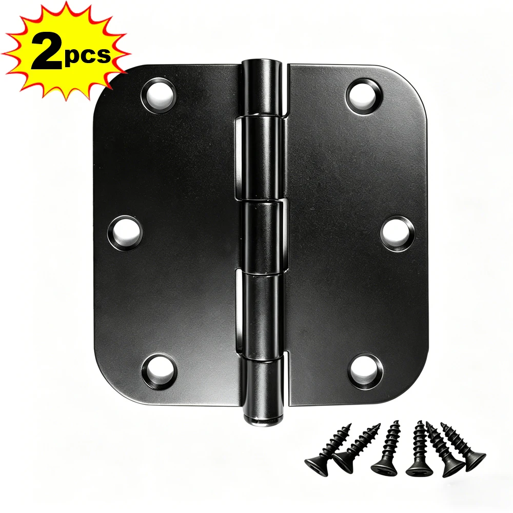 

2pcs 3.5in Black Stainless Steel Hinge Small Folding Cabinet Door Hinges for Kitchen Cupboard Wooden Box Furniture