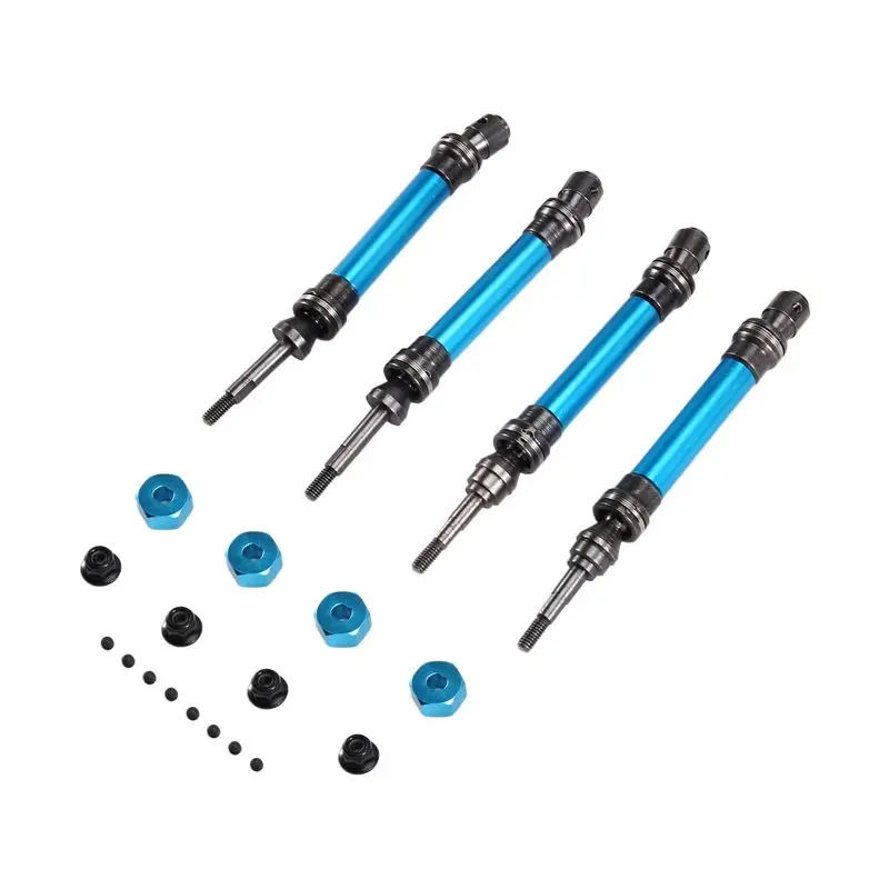 

YSUN-CVD Front Rear Drive Shaft Metal Transmission Axle Set(4 Pcs) For Traxxas Slash 4X4 1/10 RC Car