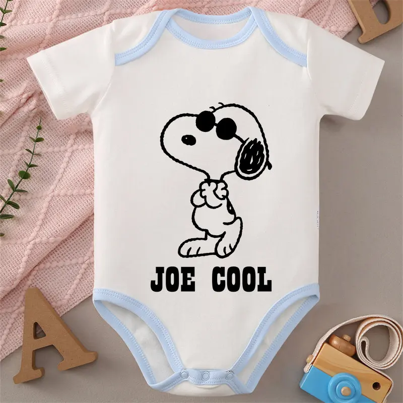 

MINISO Snoopy/Joe Cool Print Baby Cloths 100% Cotton Jumpsuit Onesie Bodysuit for 0 To 12 Months Newborn Best Gift for Baby