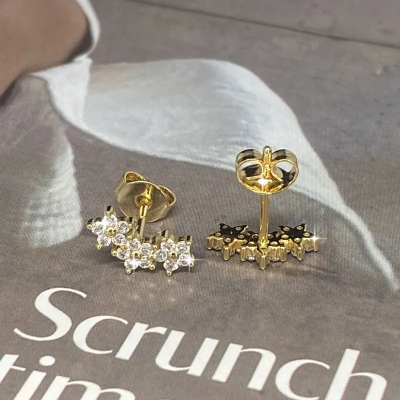 Lnngy Zertifizierte Moissanit-Ohrstecker Niedliche Blumen-Knorpel-Ohrringe für Frauen Exquisiter Fünfzackiger Stern Ohrschmuck Geschenk – Detail 12