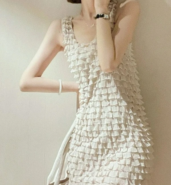 

High End Vest Camisole Dress 2025 Summer New Style Tassel Design Sleeveless Slimming Dress