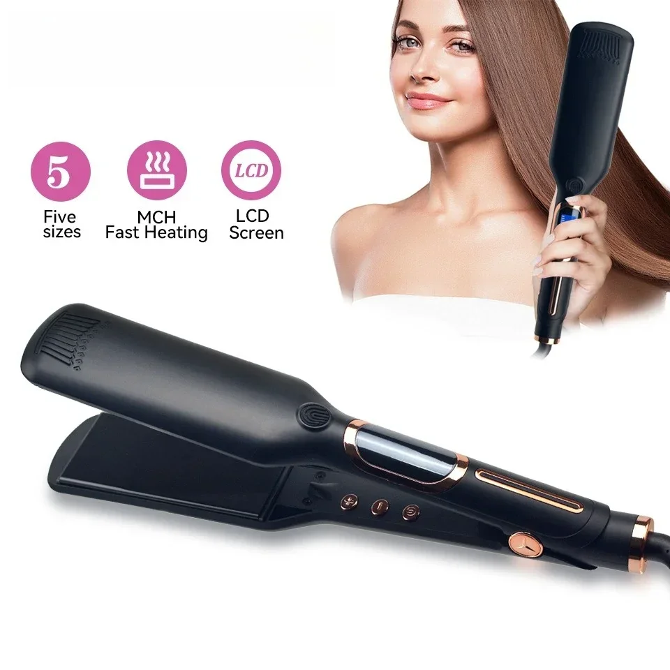 High quality   Hair Straightener Splint Dual-purpose Curling Iron 500 ° F High Temperature Straight Plate Clip Ion Iron Straight