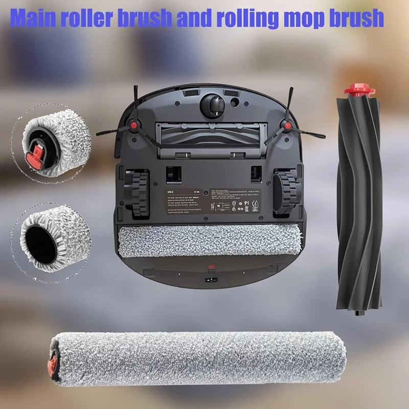 S1 Pro Replacement Parts Accessories Vacuum:Main Brush X1,Side Brush X6, Washable Filter X4, Dust Bag X4, Rolling Mop X3-AD23