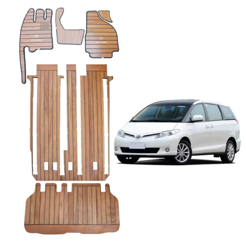 

Auto Parts With Wood Floor And Floor Mat Carpet And Welcome Pedal And Rear Tailgate For Previa