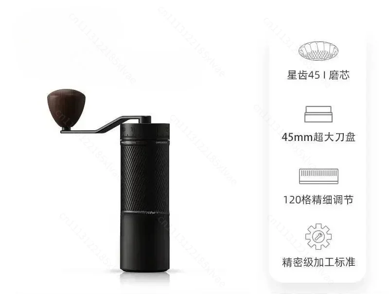 Manual Coffee Grinder 45mm Burr 3 Bearings Fix The Central Shaft 120 Clicks Hand-Crank Coffee Bean Grinder Tool