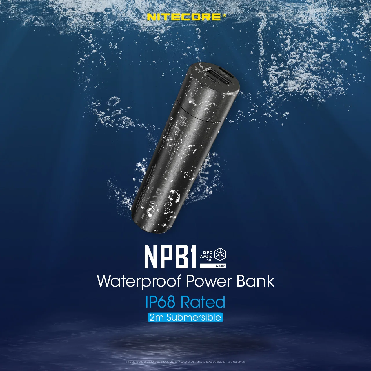 NITECORE NPB1 QC3.0 Output 5000mAh IP68 Rated Waterproof Power Bank / Mobile Charger